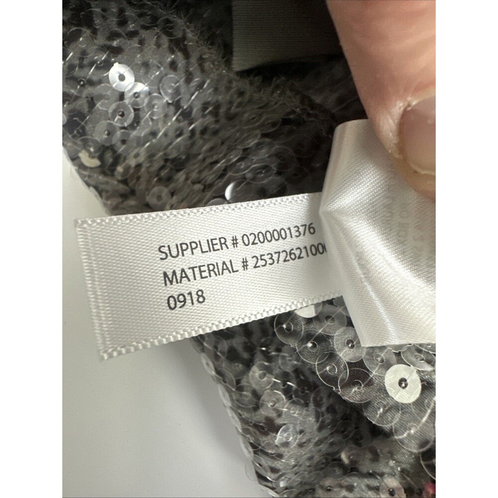 Lauren Ralph Lauren Evening Dress Gray Silver Sequins Shift Short Sleeves New 16 - Picture 13 of 15
